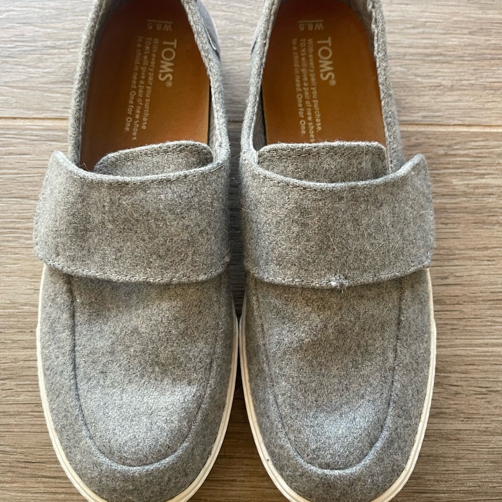 Toms Altair Grey Wool Slip-On Sneakers
